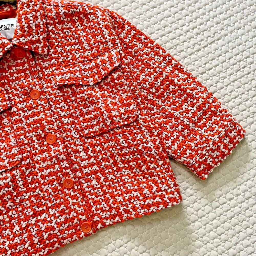 $515 NWOT Essentiel Antwerp Energised Oversized Wool-Blend Tweed Jacket Coat S - Picture 9 of 13